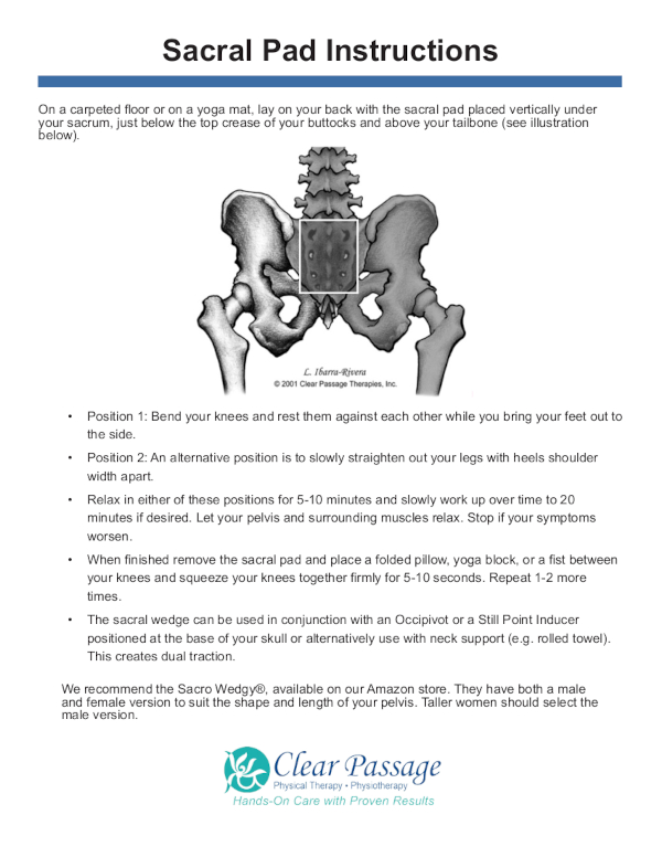 Sacral Pad Instructions